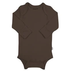 Hot Kyte Baby Long Sleeve Bodysuit in Espresso