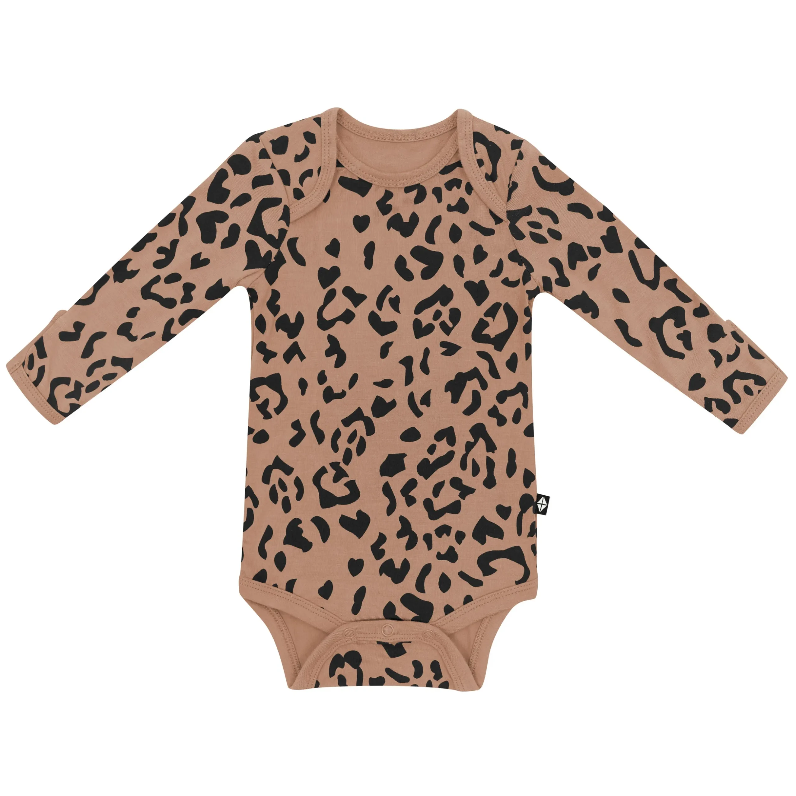 Best Kyte Baby Long Sleeve Bodysuit in Latte Leopard
