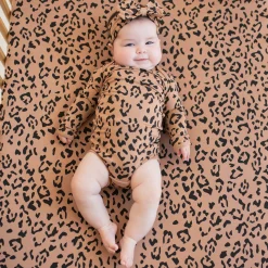 Best Kyte Baby Long Sleeve Bodysuit in Latte Leopard