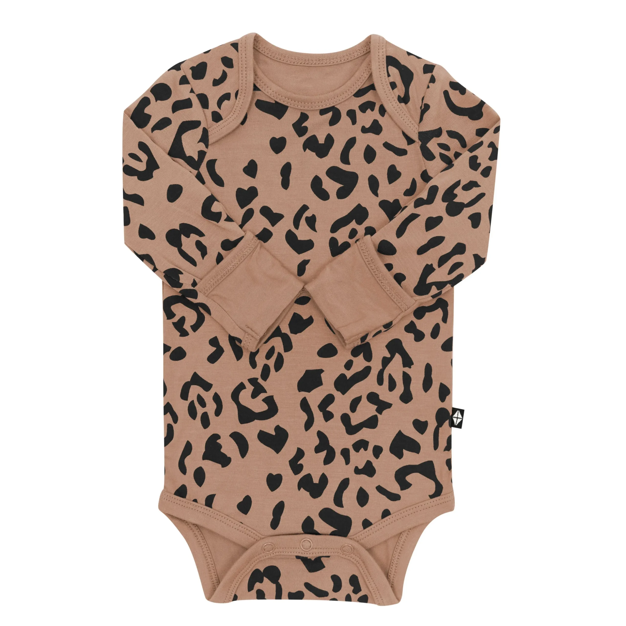 Best Kyte Baby Long Sleeve Bodysuit in Latte Leopard