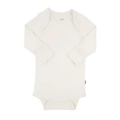 New Kyte Baby Long Sleeve Bodysuit in Oat