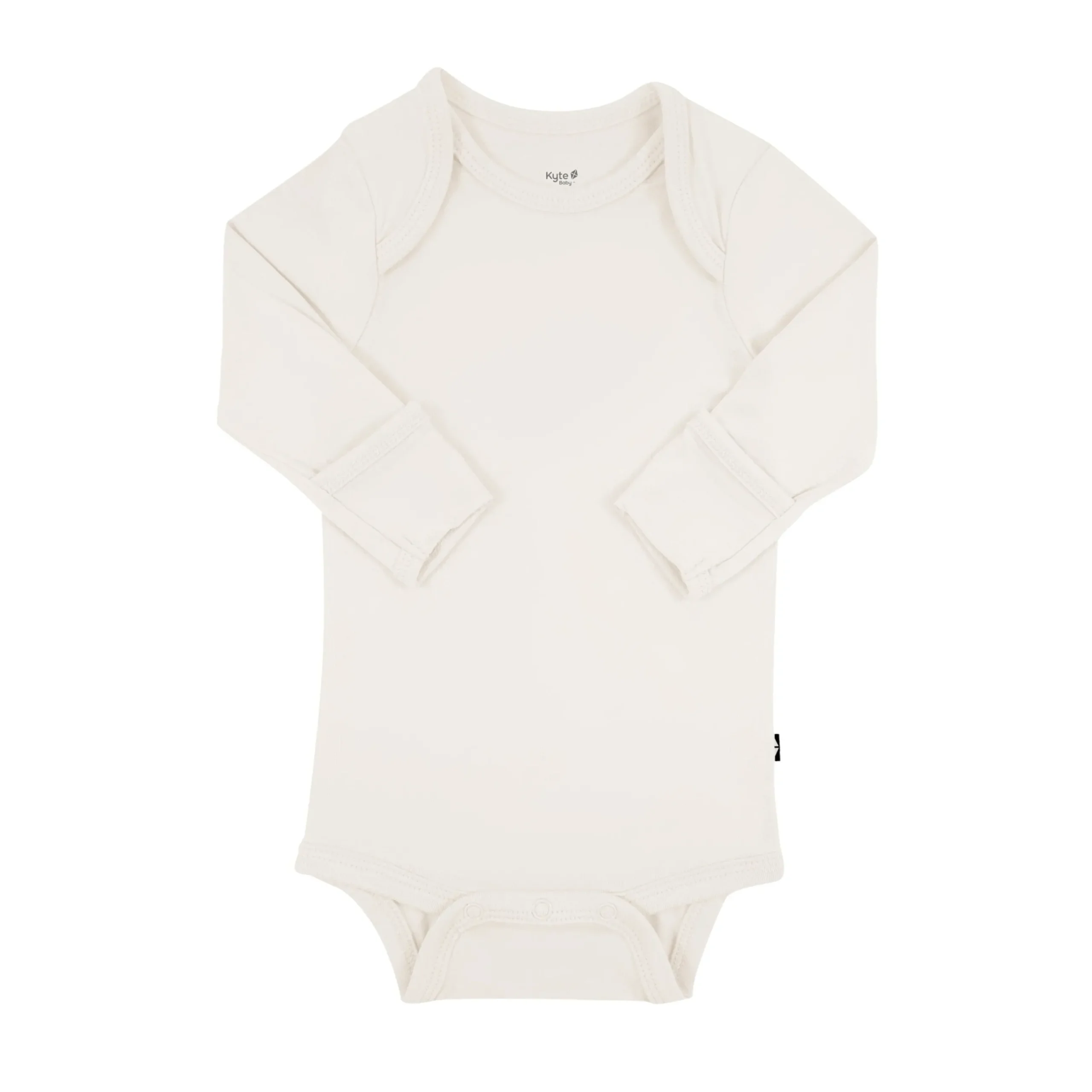 New Kyte Baby Long Sleeve Bodysuit in Oat