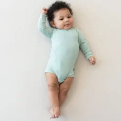 New Kyte Baby Long Sleeve Bodysuit in Sage