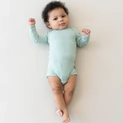New Kyte Baby Long Sleeve Bodysuit in Sage