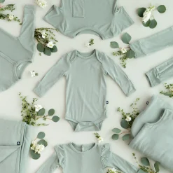 Sale Kyte Baby Long Sleeve Bodysuit in Thyme