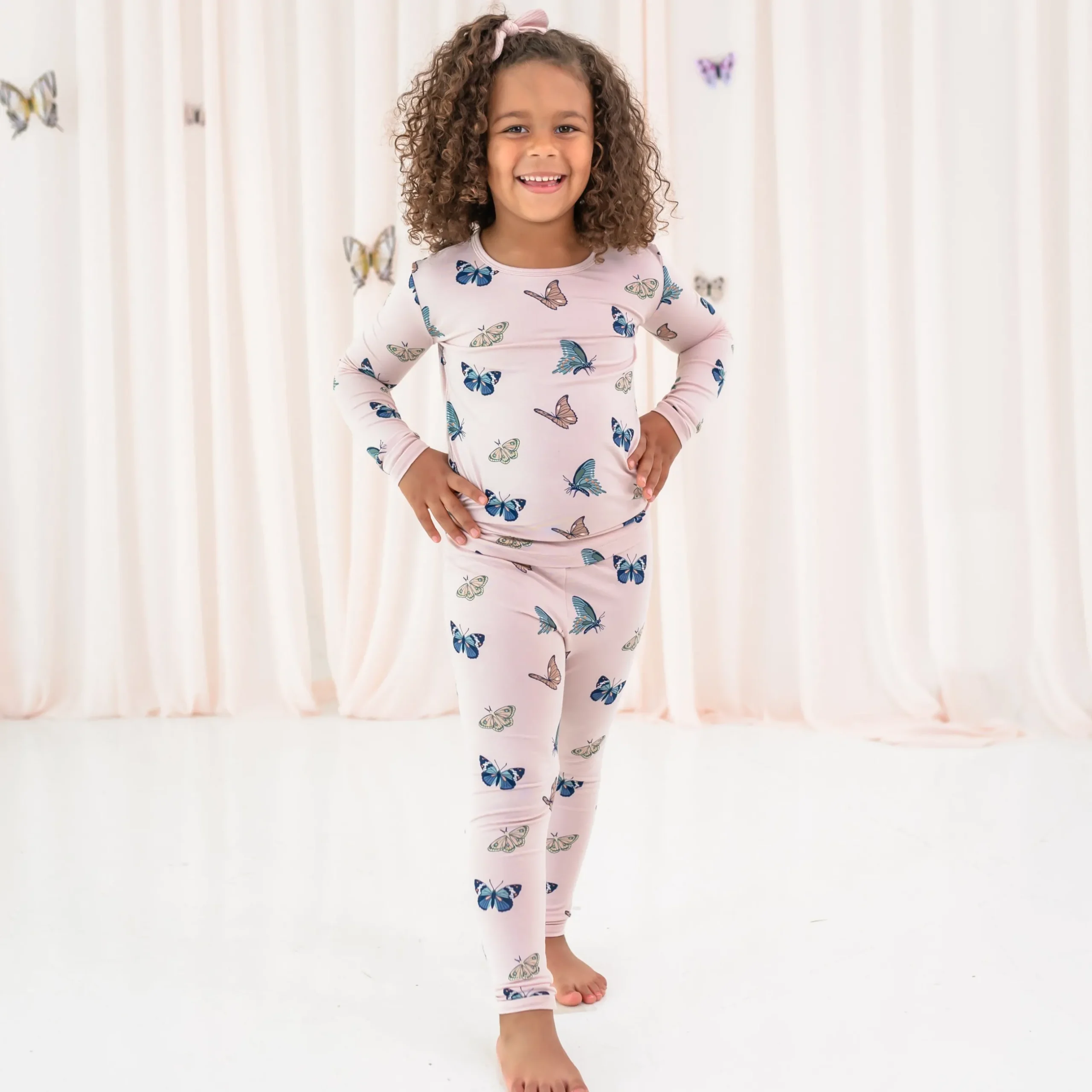 Discount Kyte Baby Long Sleeve Pajamas in Blush Butterfly