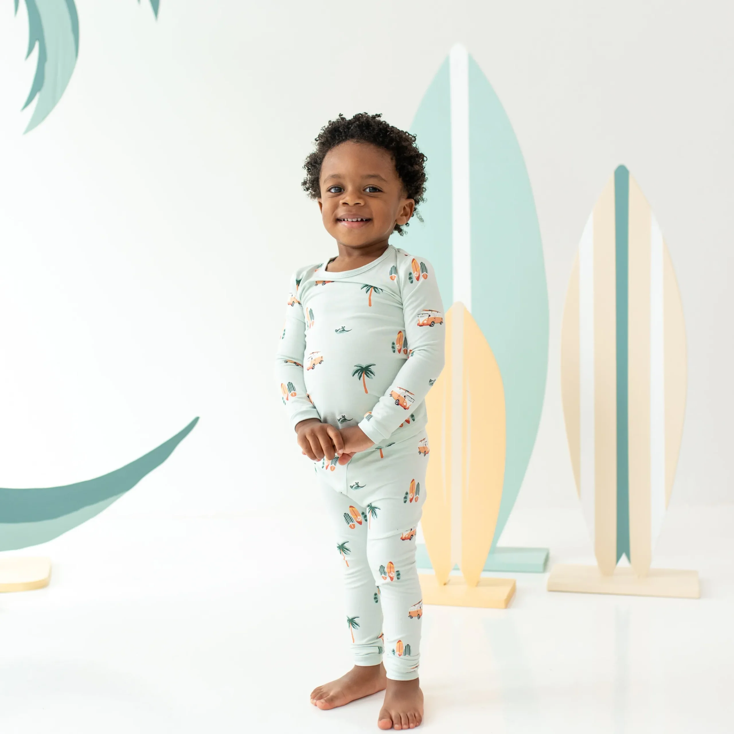 New Kyte Baby Long Sleeve Pajamas in Dew Surf
