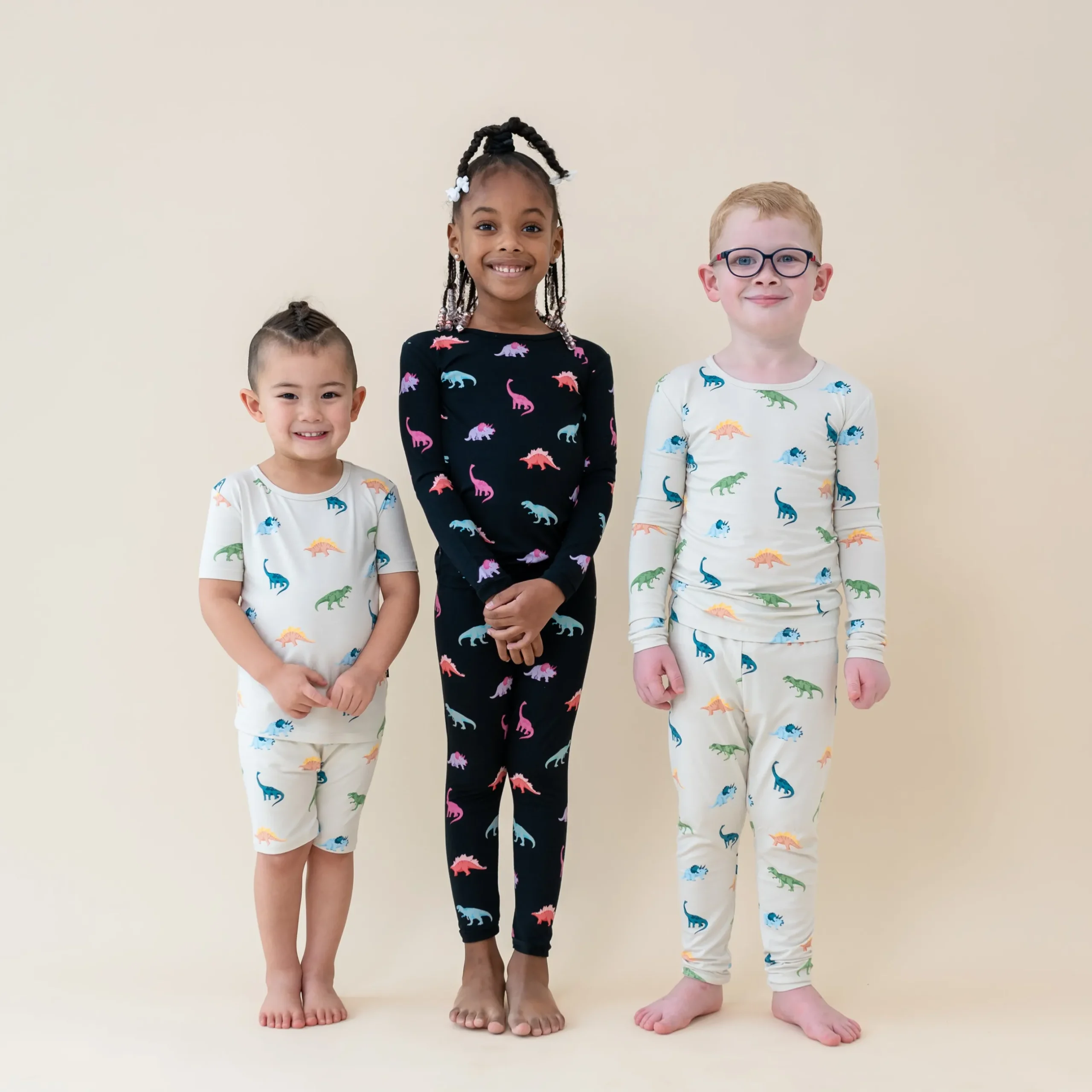 New Kyte Baby Long Sleeve Pajamas in Ecru Roar
