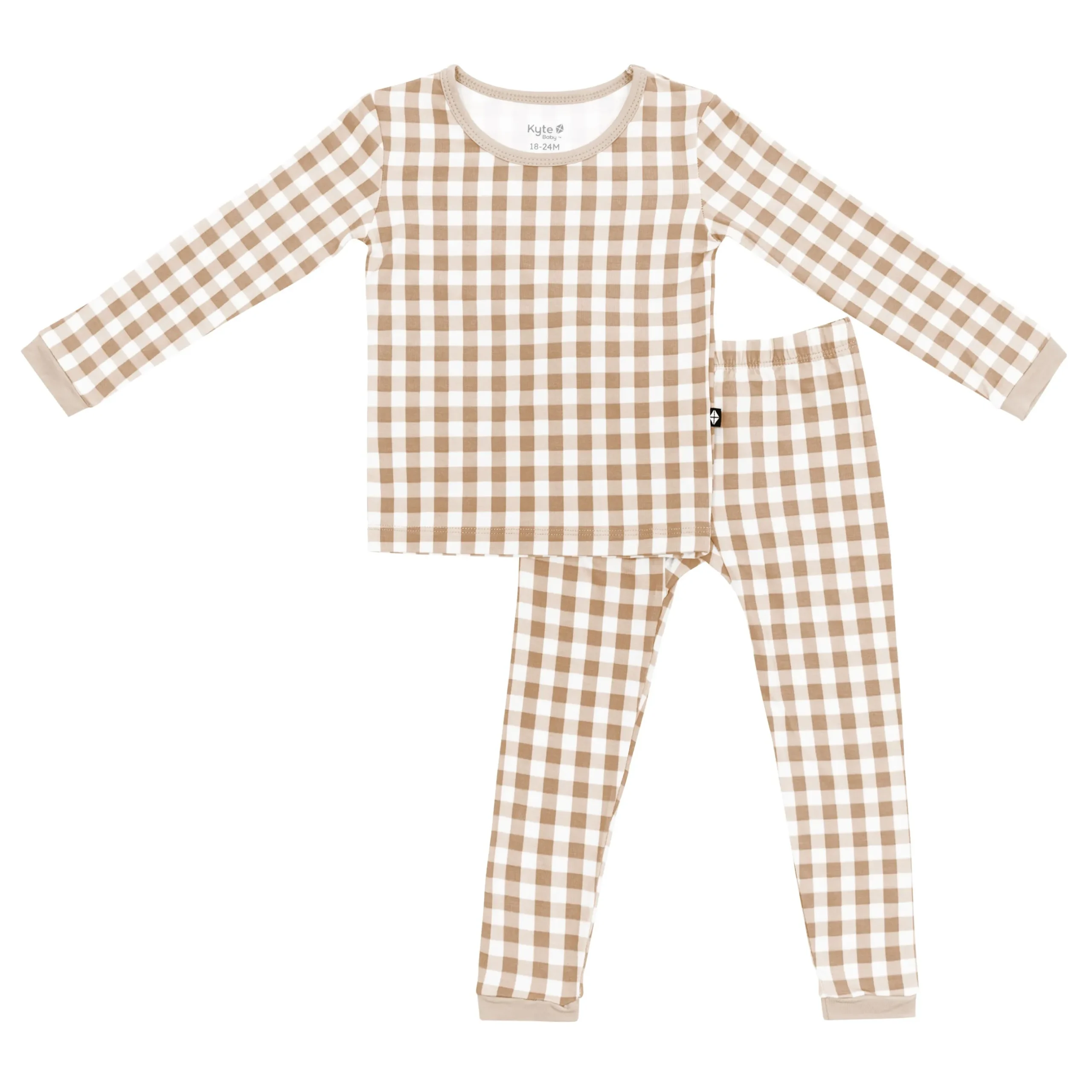 Online Kyte Baby Long Sleeve Pajamas in Gingham Bisque