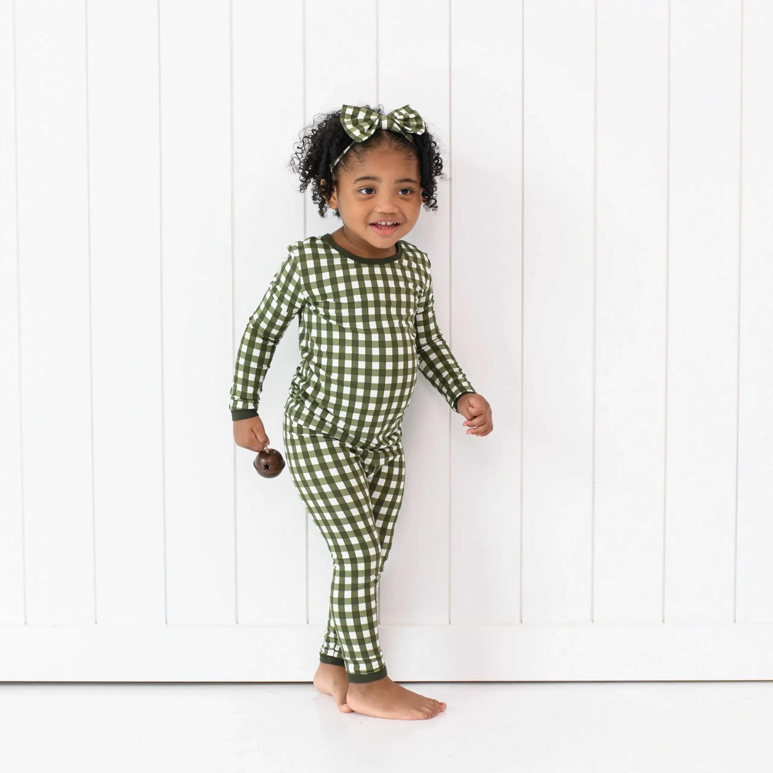Discount Kyte Baby Long Sleeve Pajamas in Gingham Fir