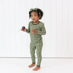 Discount Kyte Baby Long Sleeve Pajamas in Gingham Fir