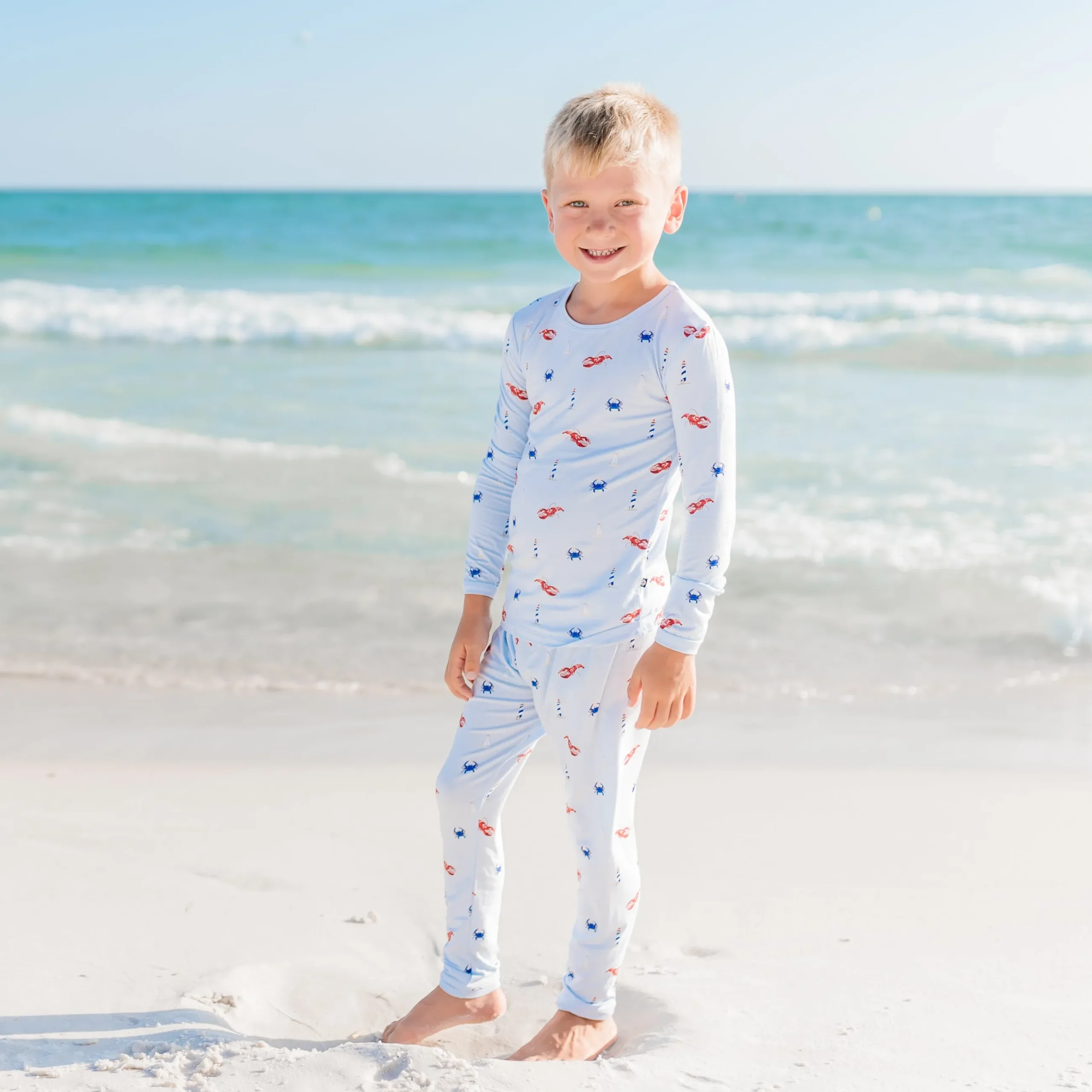 Hot Kyte Baby Long Sleeve Pajamas in Harbor
