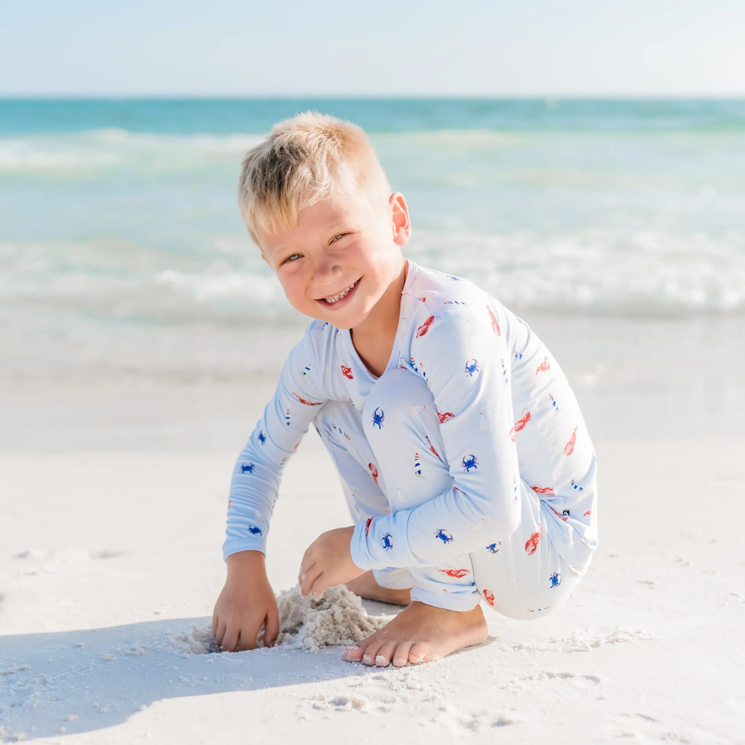 Hot Kyte Baby Long Sleeve Pajamas in Harbor