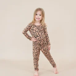 Discount Kyte Baby Long Sleeve Pajamas in Latte Leopard