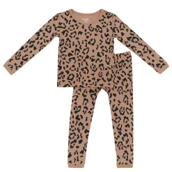 Discount Kyte Baby Long Sleeve Pajamas in Latte Leopard