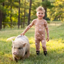 Hot Kyte Baby Long Sleeve Pajamas in Pig