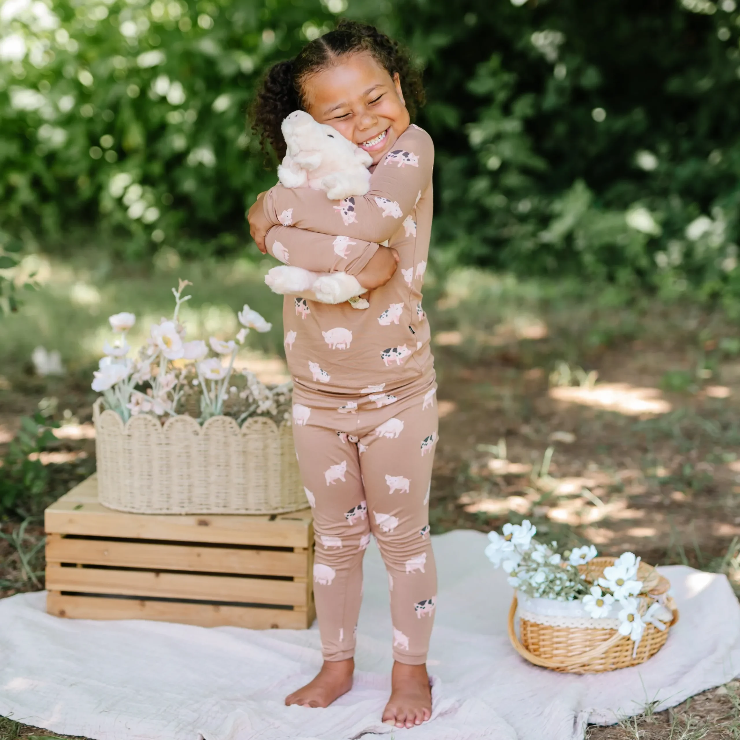 Hot Kyte Baby Long Sleeve Pajamas in Pig