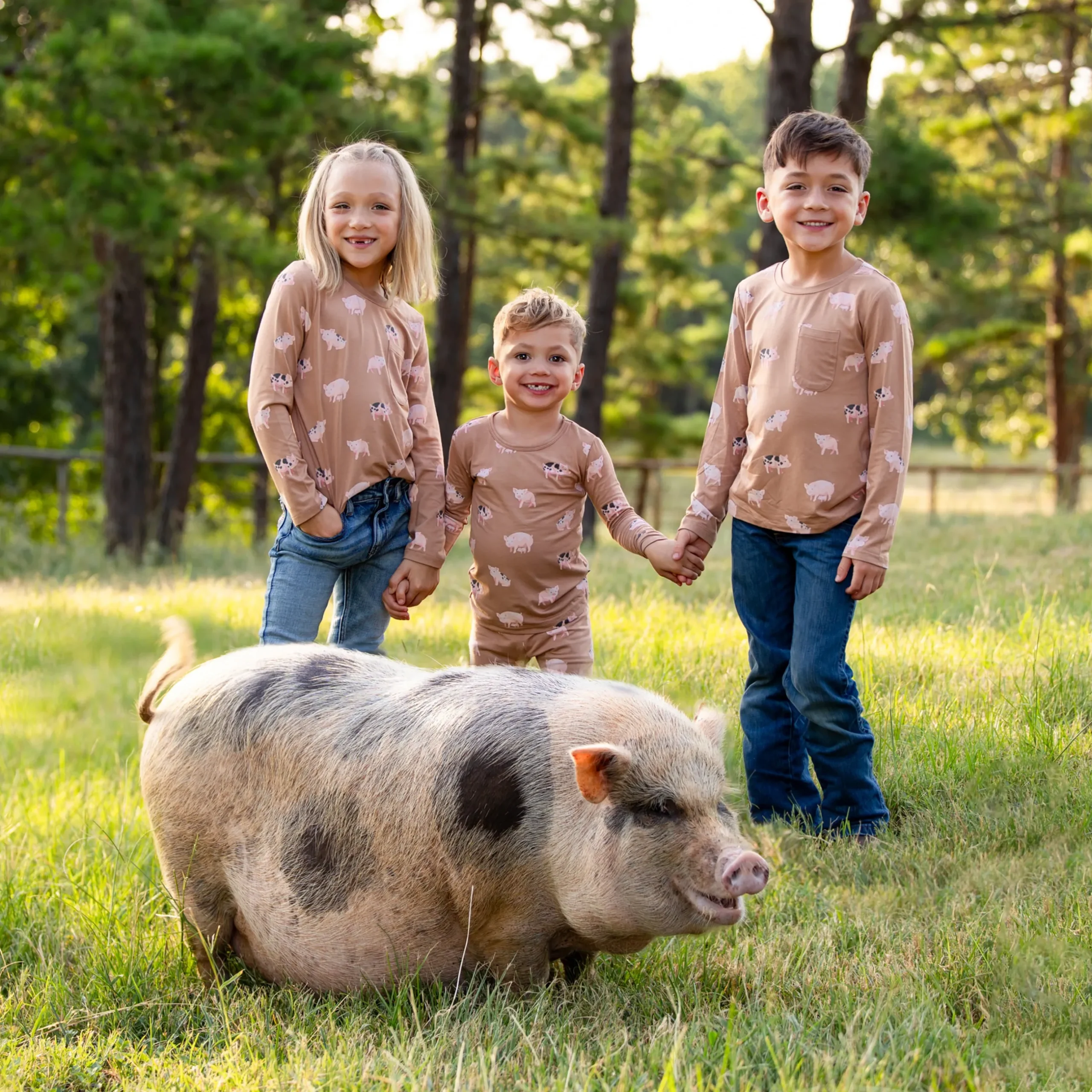 Hot Kyte Baby Long Sleeve Pajamas in Pig