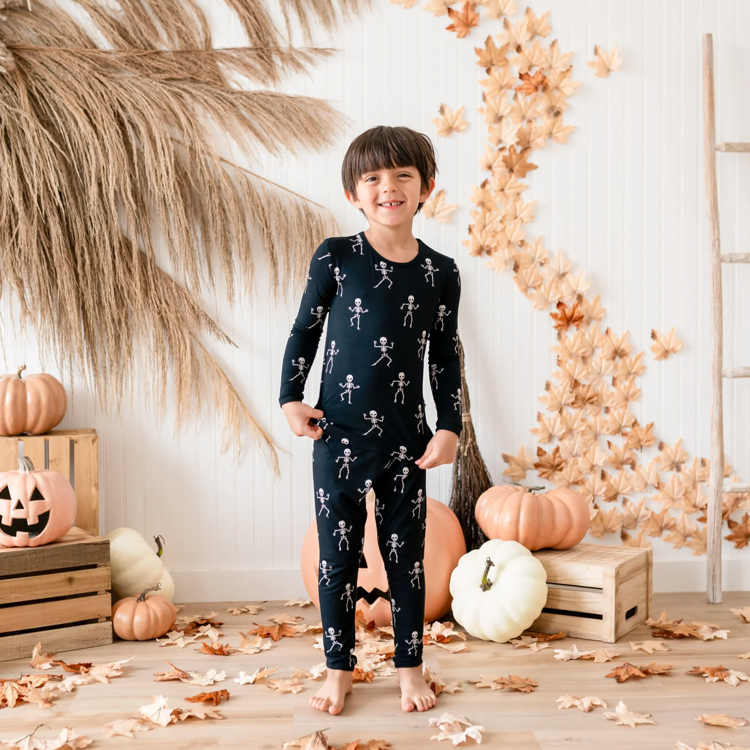 Clearance Kyte Baby Long Sleeve Pajamas in Skeleton