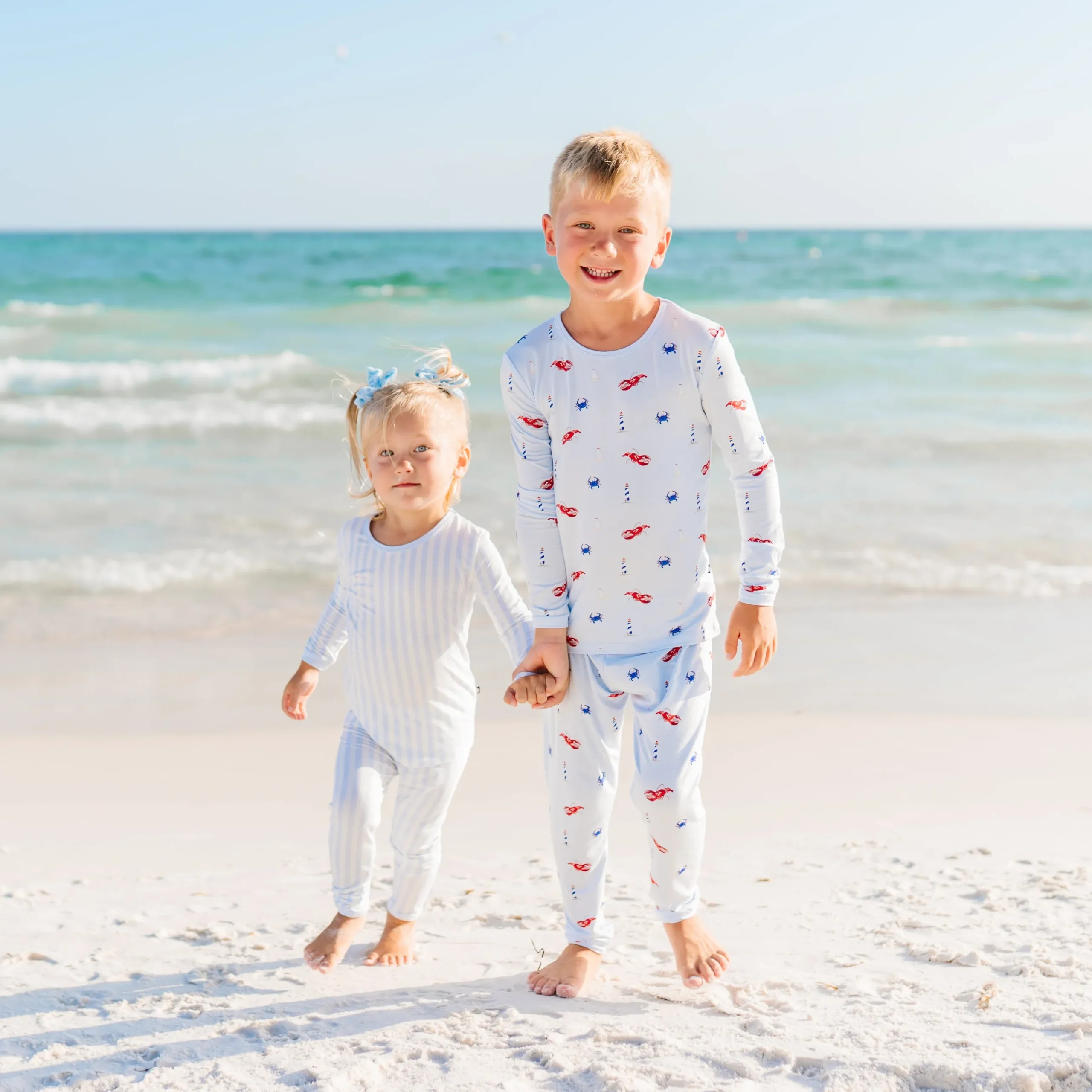 Hot Kyte Baby Long Sleeve Pajamas in Small Mist Stripe