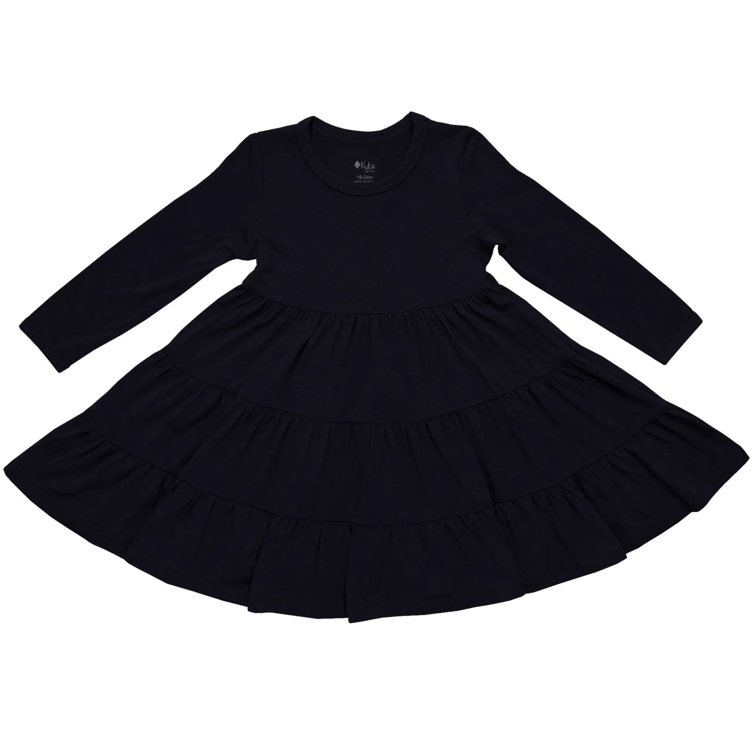 Online Kyte Baby Long Sleeve Tiered Dress in Midnight