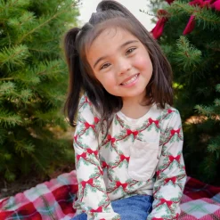Best Kyte Baby Long Sleeve Toddler Crew Neck Tee in Holiday Bow