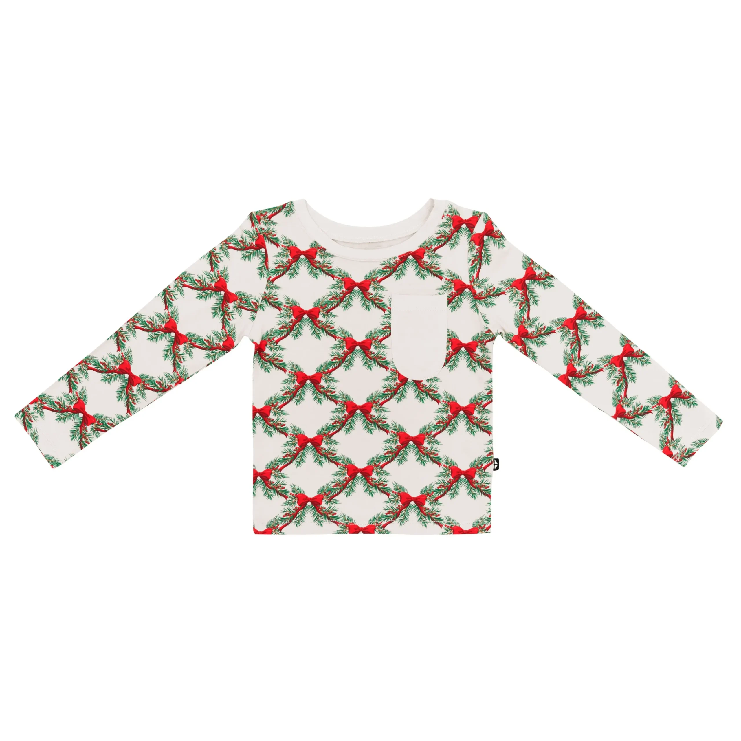 Best Kyte Baby Long Sleeve Toddler Crew Neck Tee in Holiday Bow