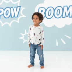 Best Kyte Baby Long Sleeve Toddler Crew Neck Tee in Superman™