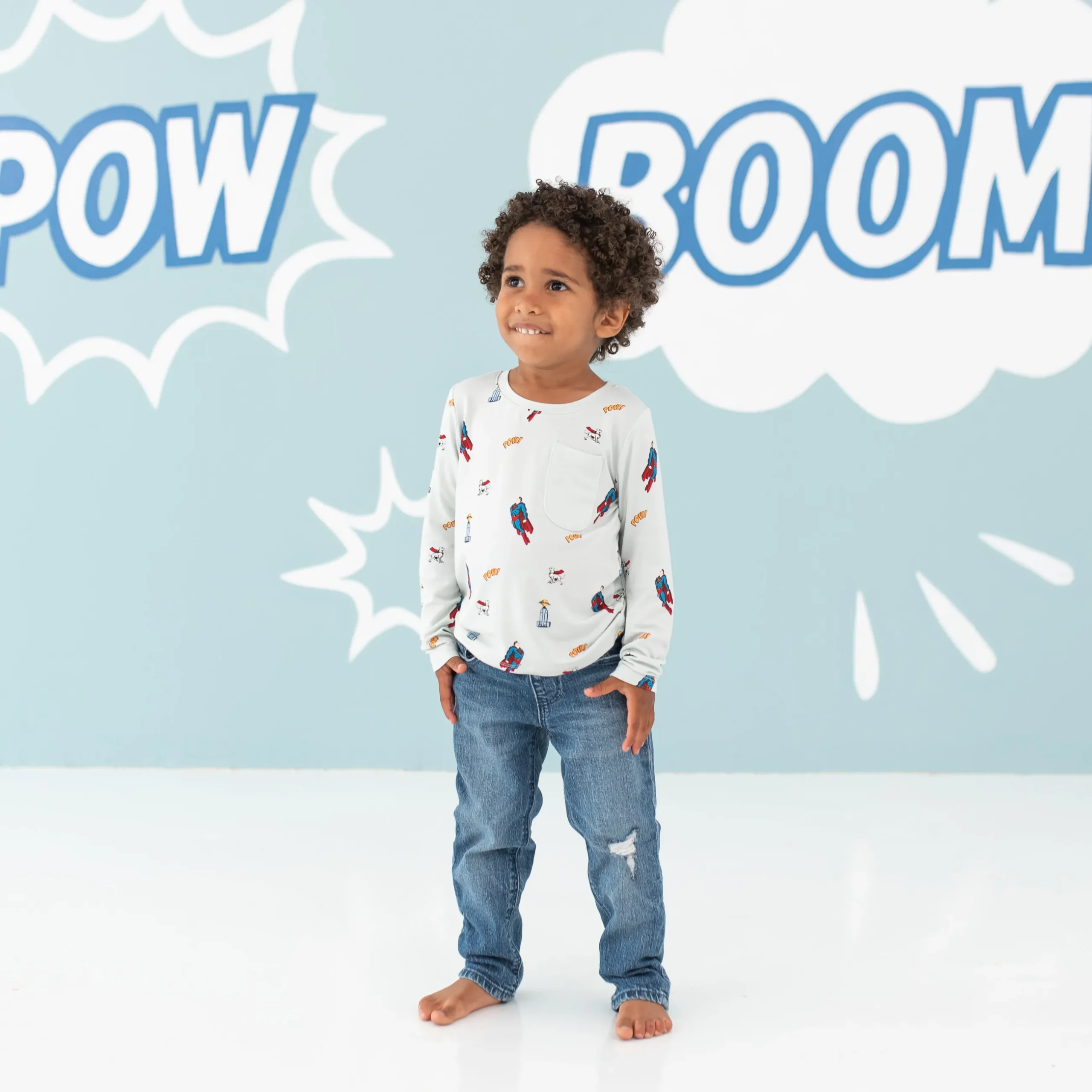 Best Kyte Baby Long Sleeve Toddler Crew Neck Tee in Superman™