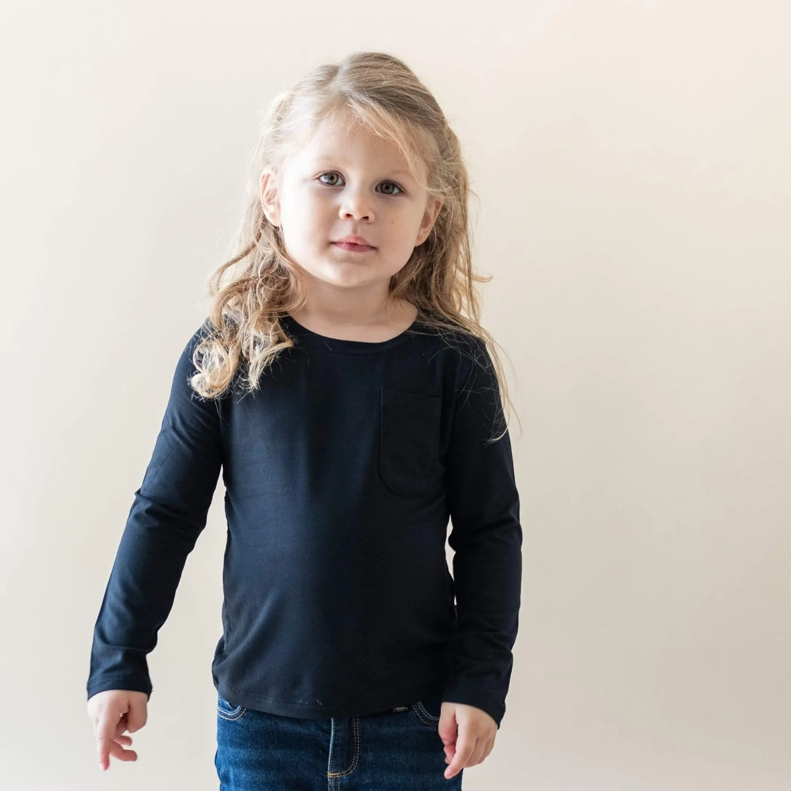 Discount Kyte Baby Long Sleeve Toddler Crew Neck Tee in Midnight