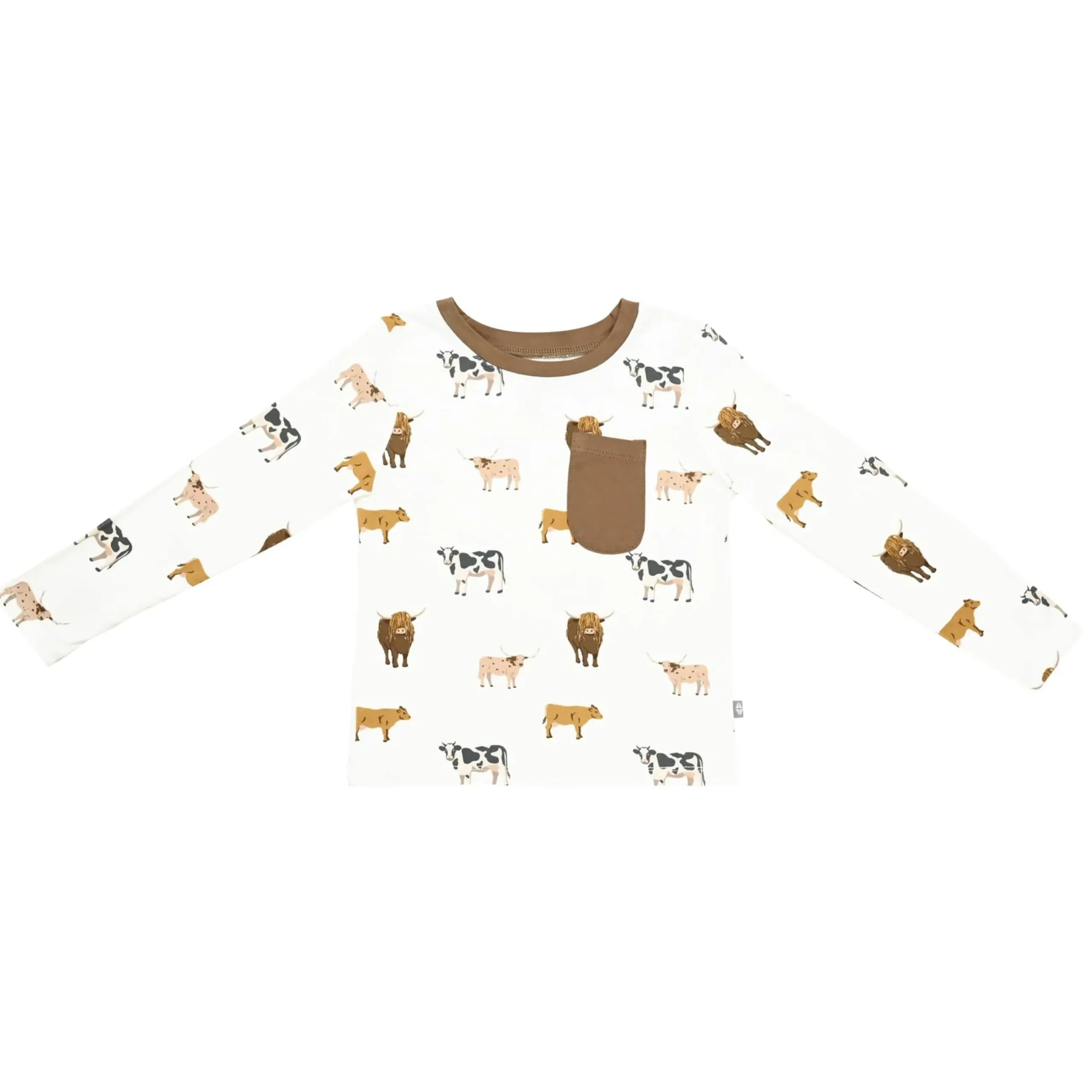 Outlet Kyte Baby Long Sleeve Toddler Crew Neck Tee in Moo