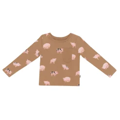 Best Kyte Baby Long Sleeve Toddler Crew Neck Tee in Pig