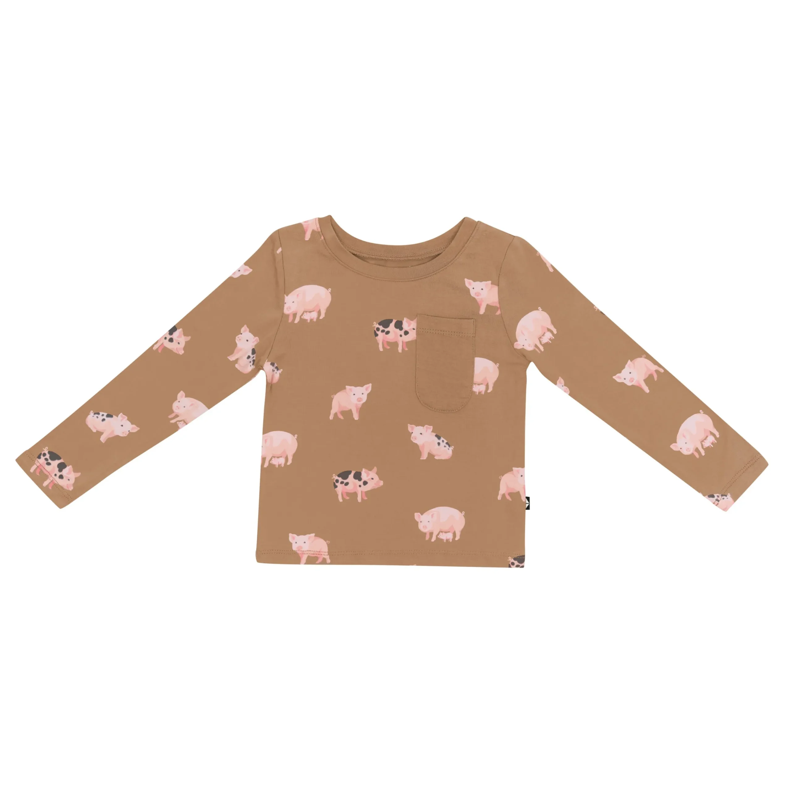 Best Kyte Baby Long Sleeve Toddler Crew Neck Tee in Pig