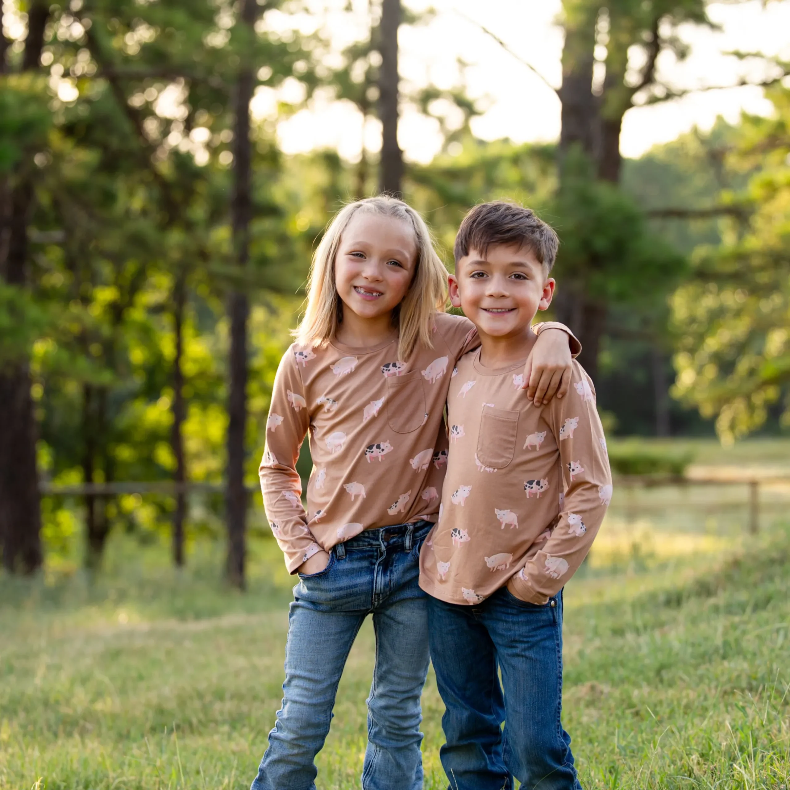 Best Kyte Baby Long Sleeve Toddler Crew Neck Tee in Pig