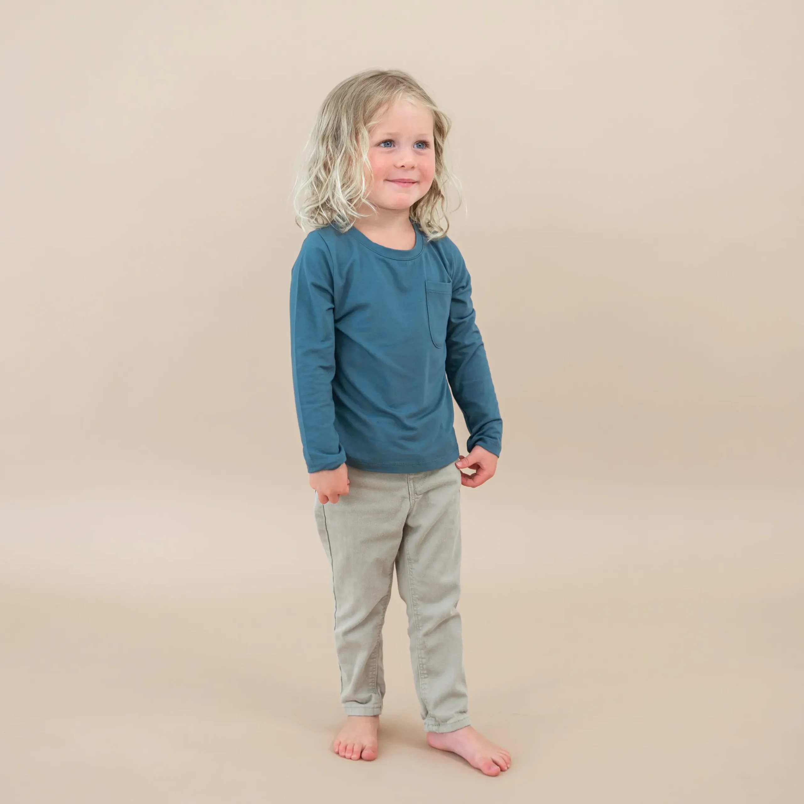 Outlet Kyte Baby Long Sleeve Toddler Crew Neck Tee in Atlantic