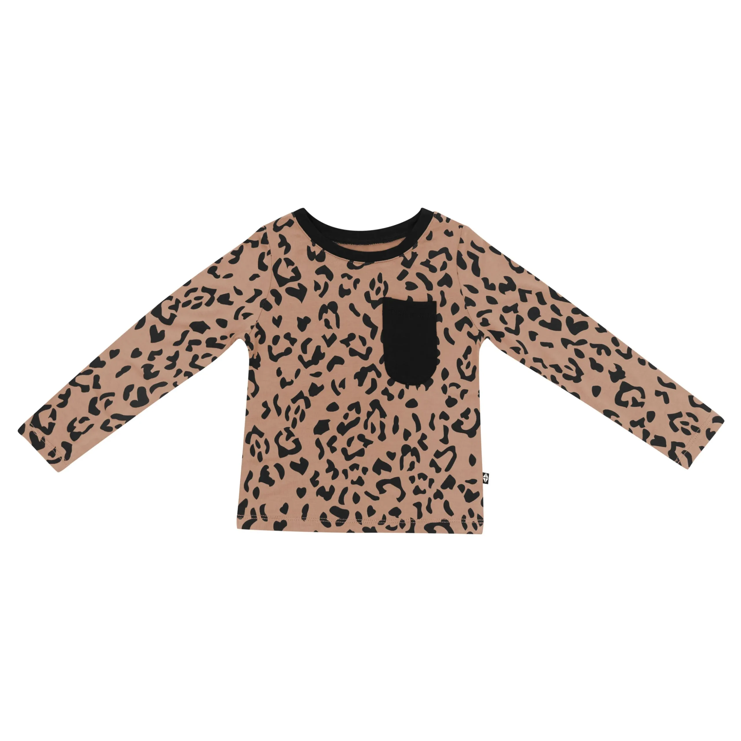 Kyte Baby Long Sleeve Toddler Crew Neck Tee in Latte Leopard