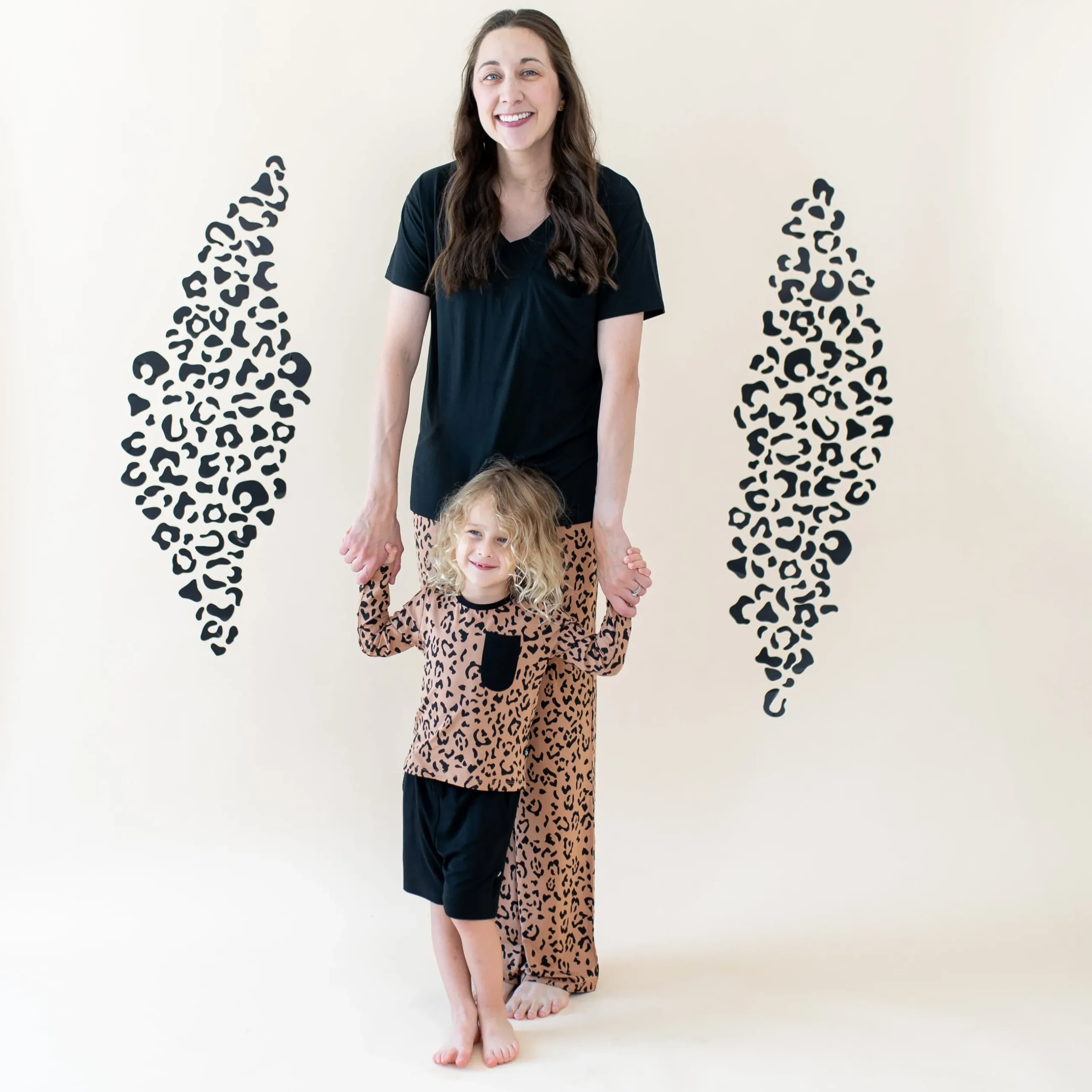 Kyte Baby Long Sleeve Toddler Crew Neck Tee in Latte Leopard