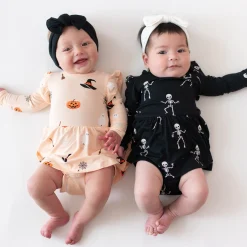 Online Kyte Baby Long Sleeve Twirl Bodysuit Dress in Bewitched