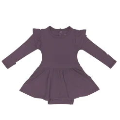 Discount Kyte Baby Long Sleeve Twirl Bodysuit Dress in Currant