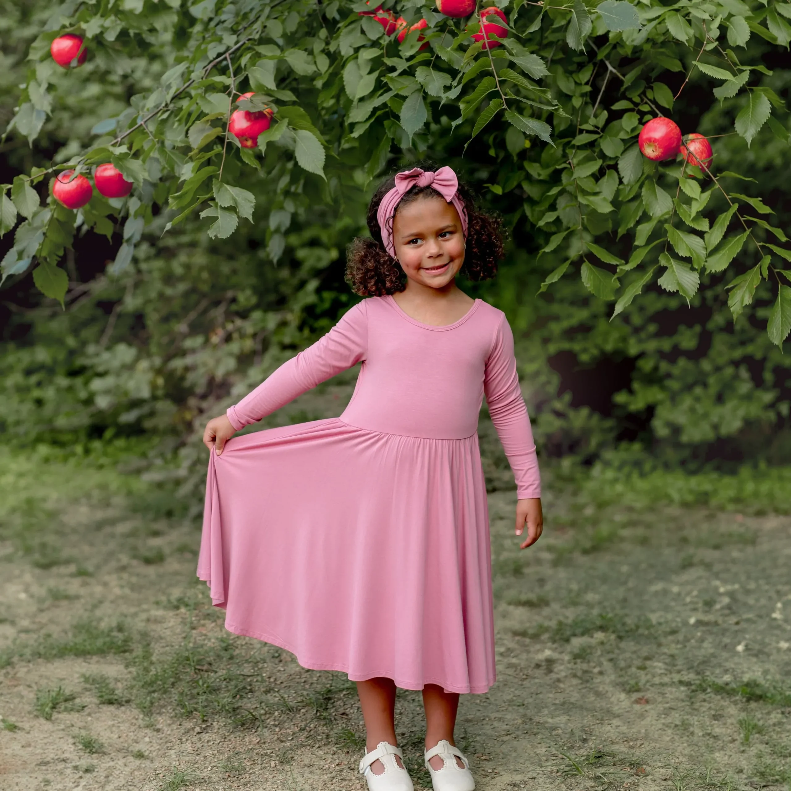 Best Kyte Baby Long Sleeve Twirl Dress in Apple Blossom