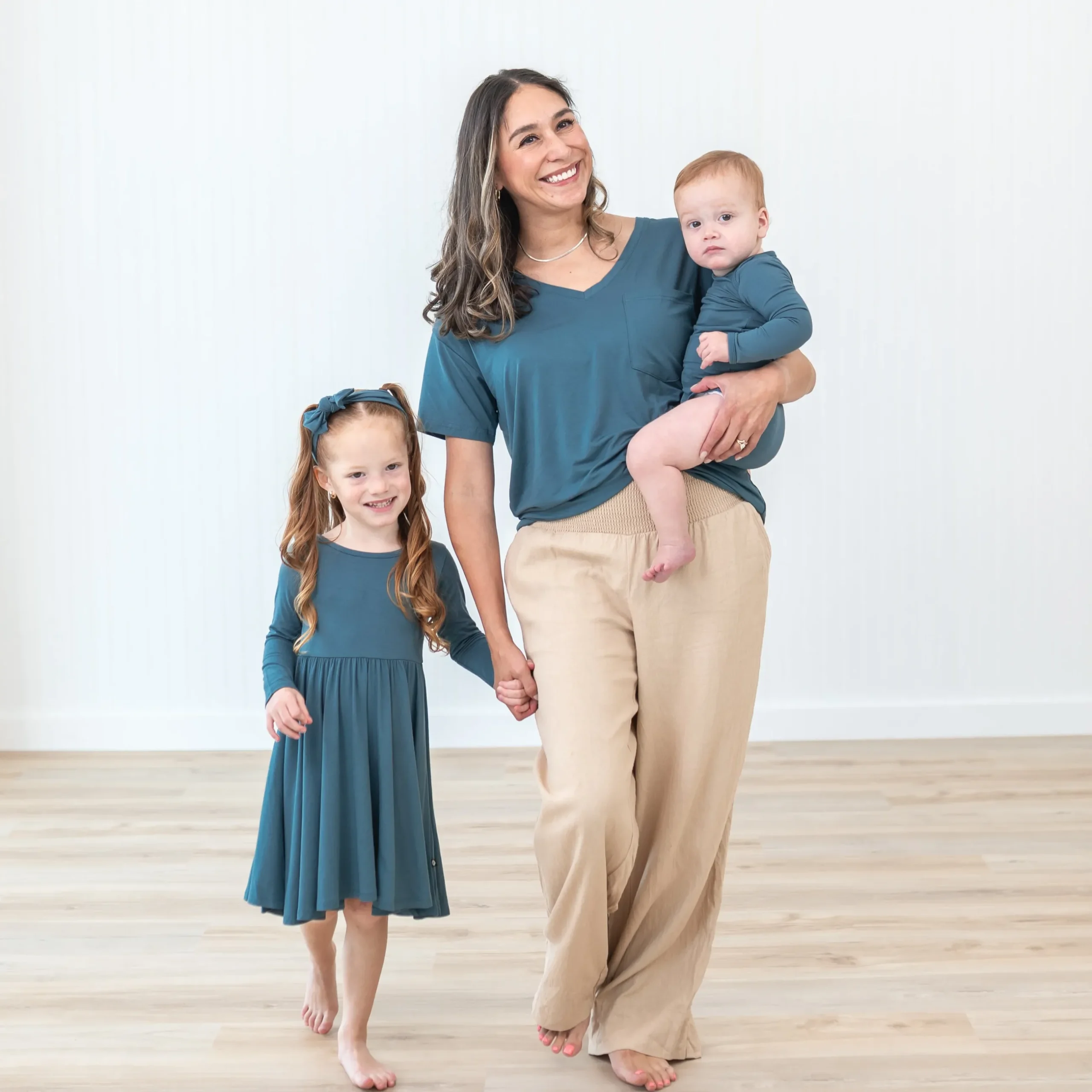 Outlet Kyte Baby Long Sleeve Twirl Dress in Atlantic