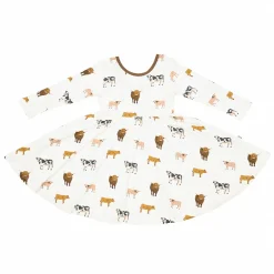 Best Kyte Baby Long Sleeve Twirl Dress in Moo