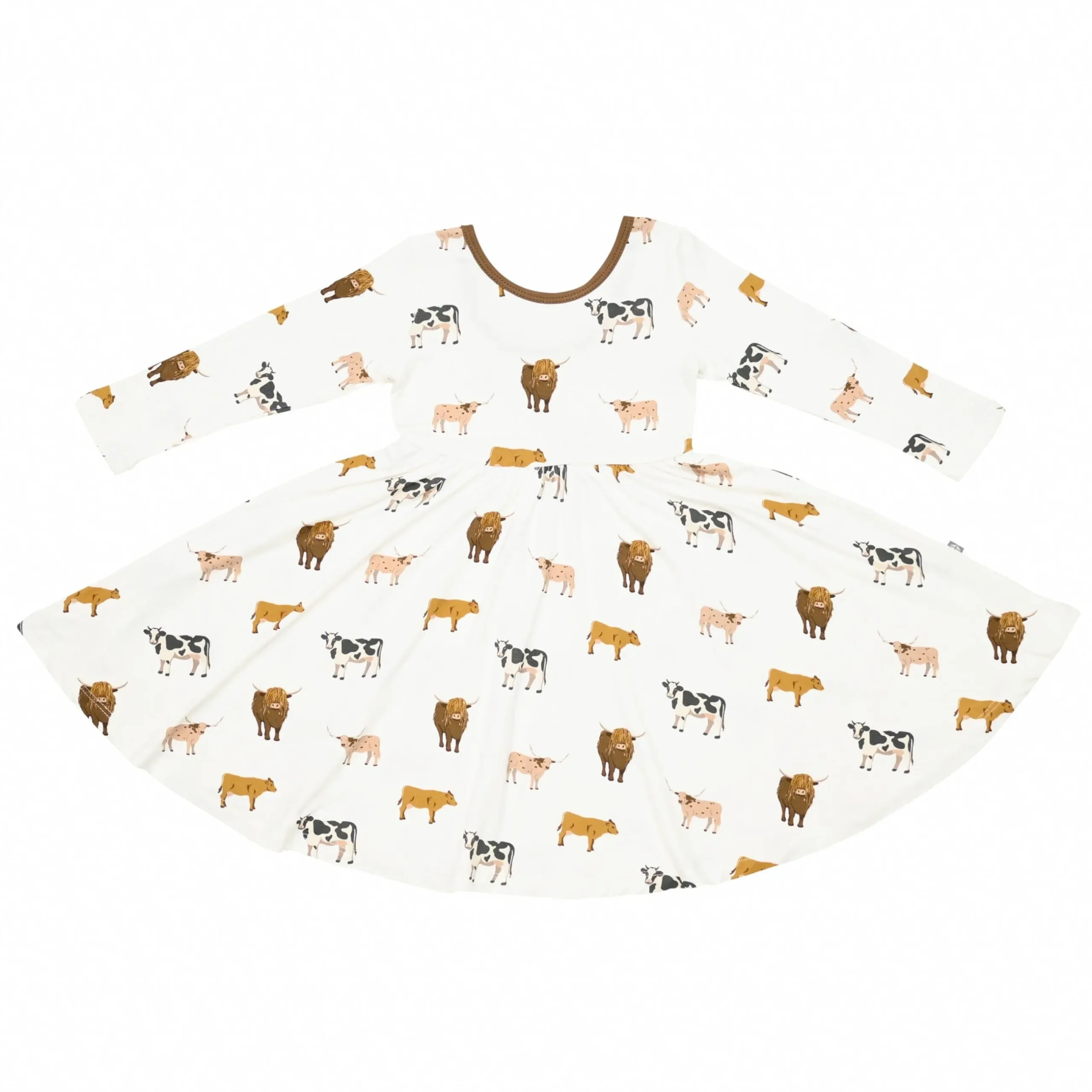 Best Kyte Baby Long Sleeve Twirl Dress in Moo