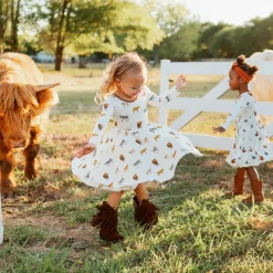 Best Kyte Baby Long Sleeve Twirl Dress in Moo