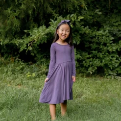 Best Kyte Baby Long Sleeve Twirl Dress in Currant