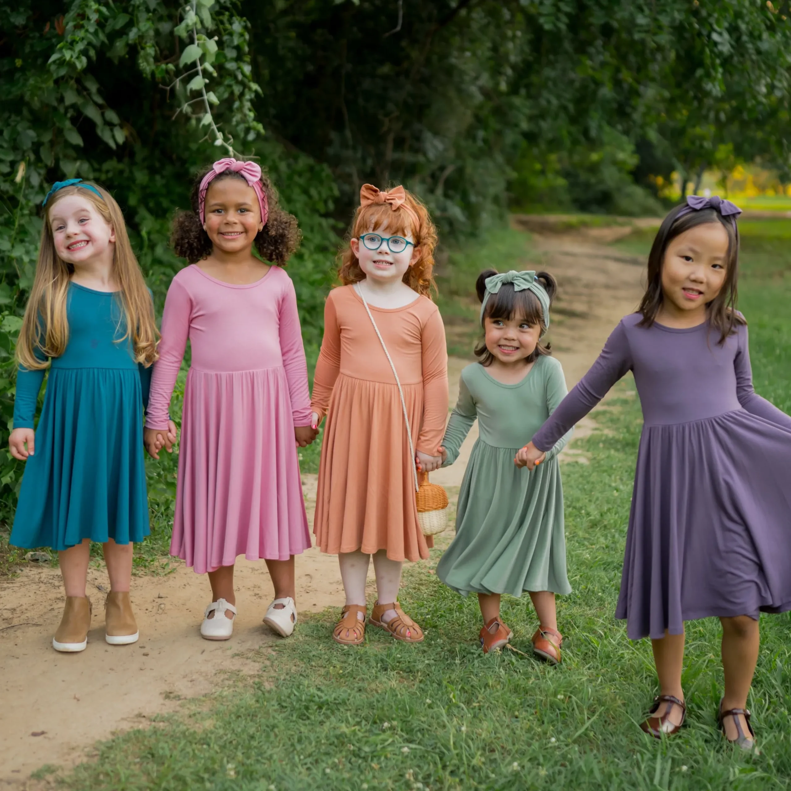 Sale Kyte Baby Long Sleeve Twirl Dress in Thyme