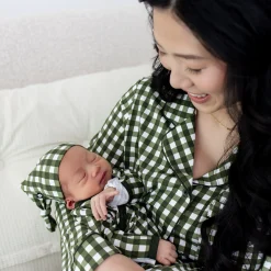 Kyte Baby Long-Sleeved Women's Pajama Set in Gingham Fir