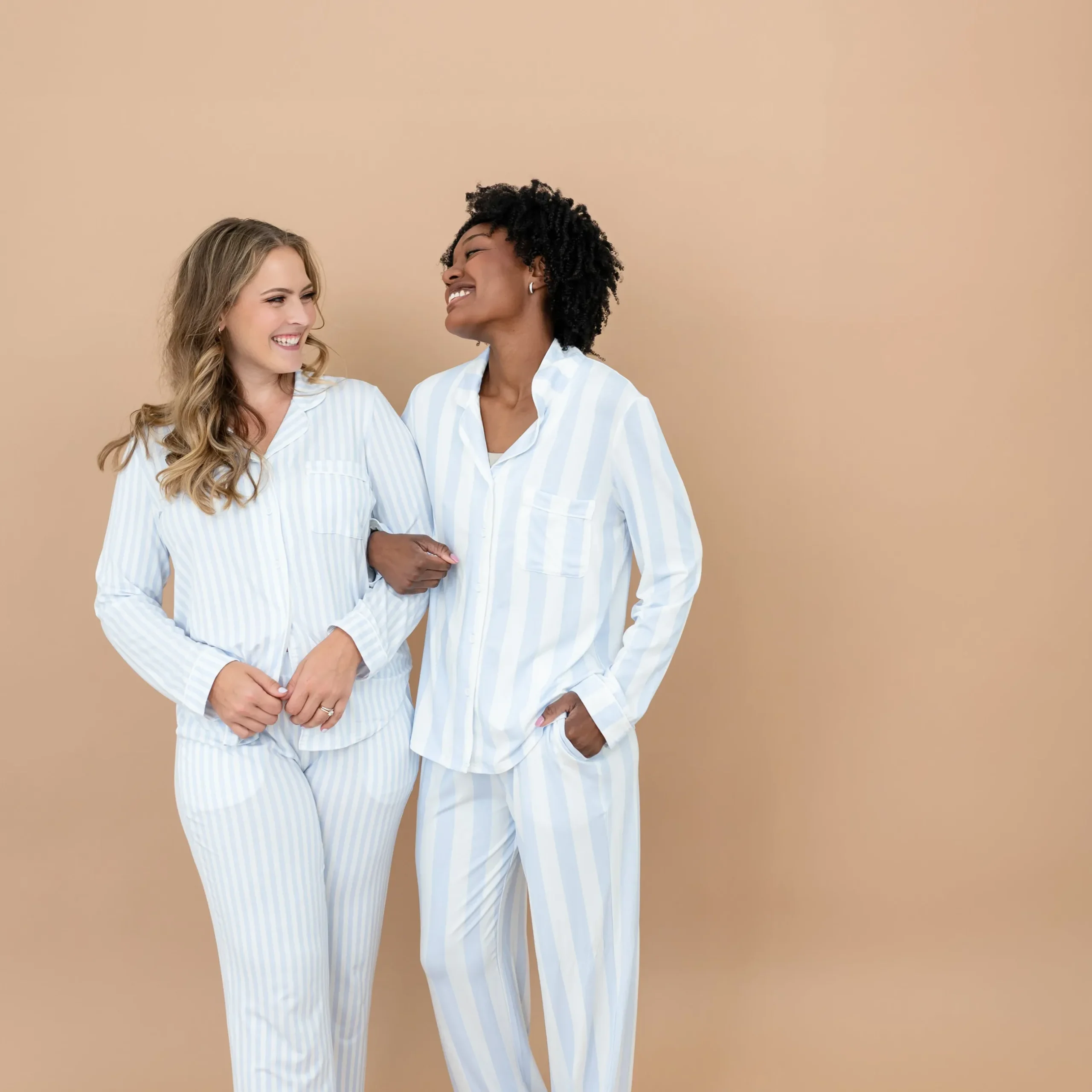 Online Kyte Baby Long-Sleeved Women's Pajama Set in with Cloud Trim Small Mist Stripe
