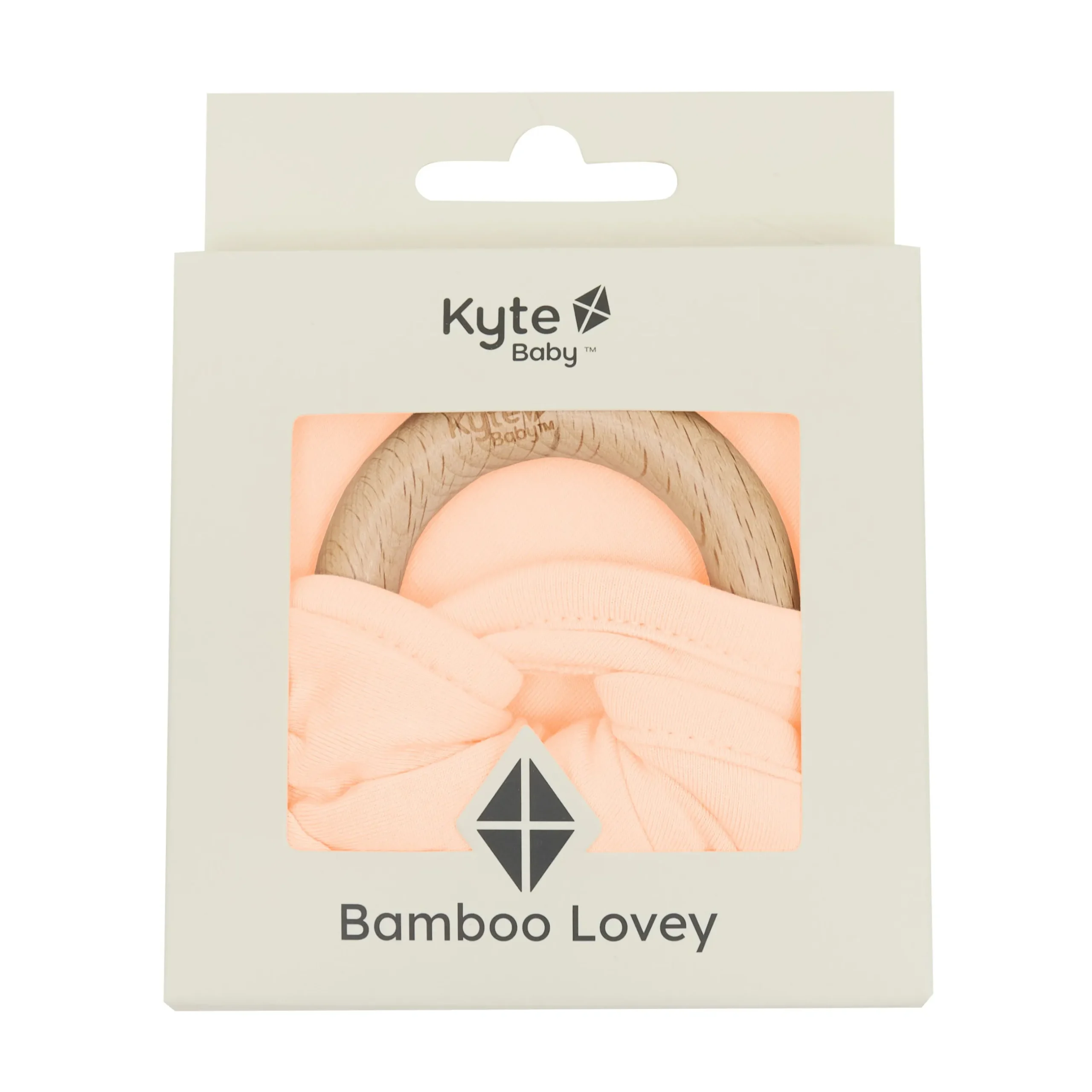New Kyte Baby Lovey in with Removable Wooden Teething Ring Canyon