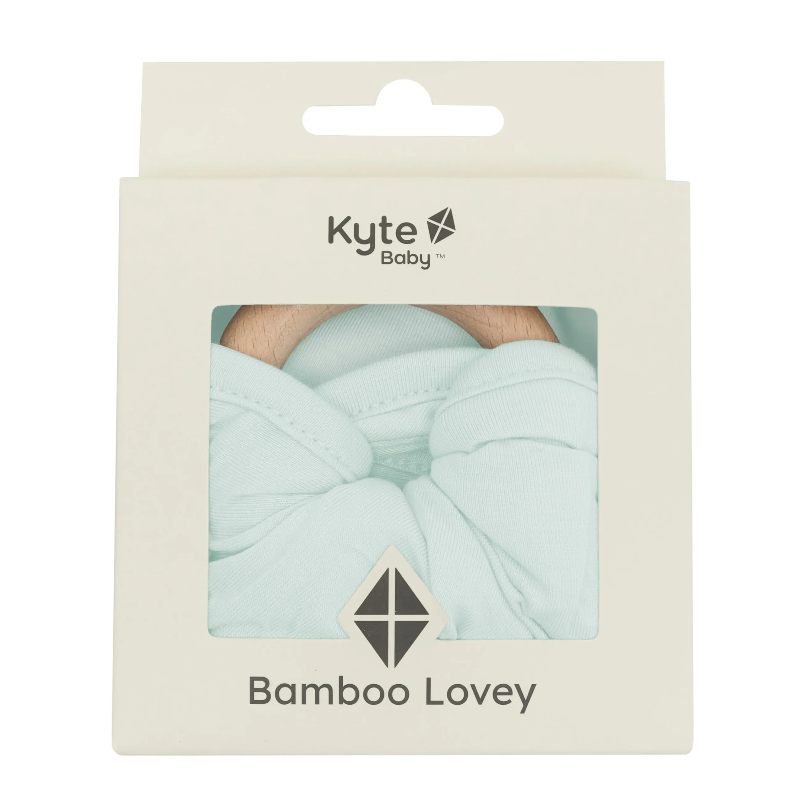 Kyte Baby Lovey in with Removable Wooden Teething Ring Dew